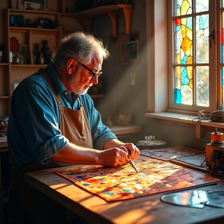 Taller de restauración de vidrieras tradicionales